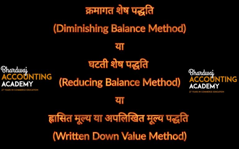 क्रमागत शेष पद्धति(Diminishing Balance Method) या घटती शेष पद्धति (Reducing Balance Method)या ह्रासित मूल्य या अपलिखित मूल्य पद्धति (Written Down Value Method)
