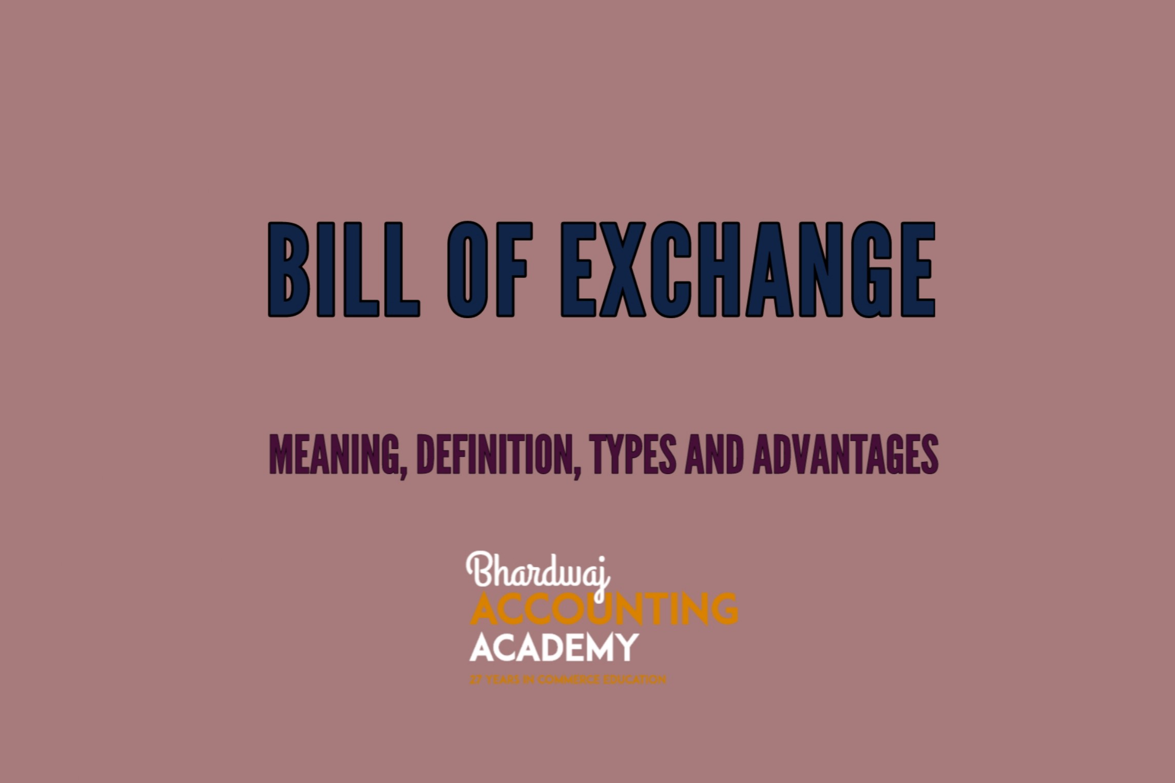 short note on bill of exchange