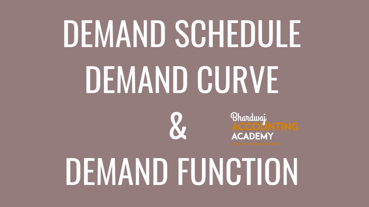 Demand Schedule, Demand Function, Demand Curve
