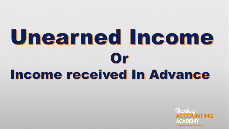 Unearned income Or Income received in advance