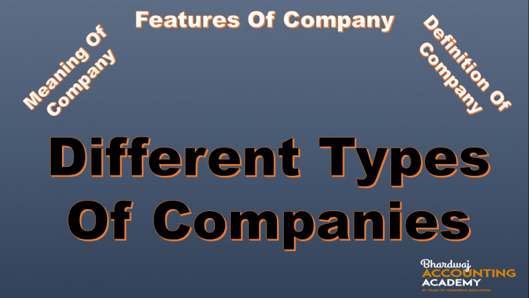 Different types of Companies