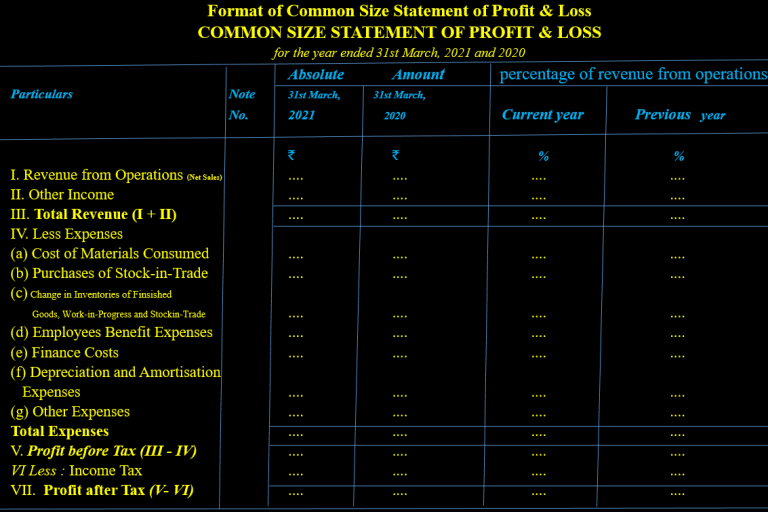 Common Size Statement - Important 2026