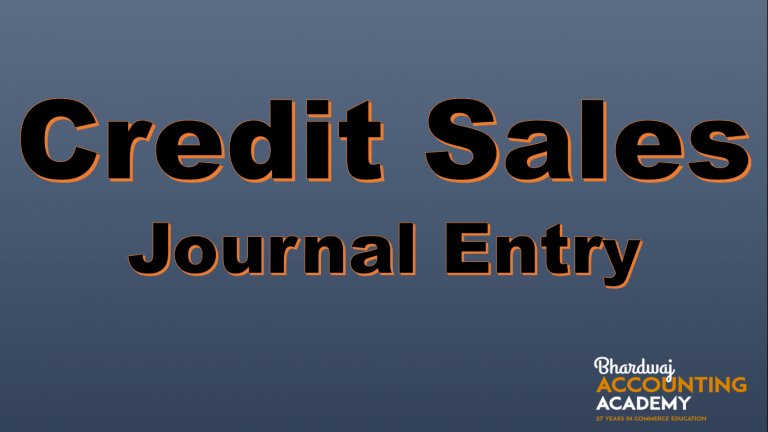 Credit Sales Journal Entry