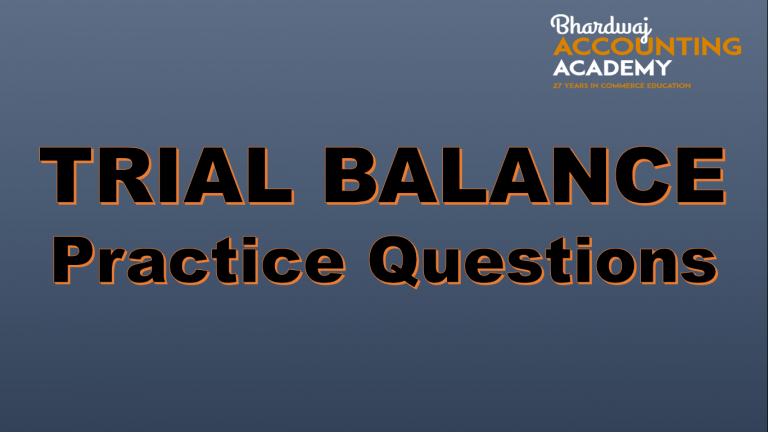 Trial balance practice questions