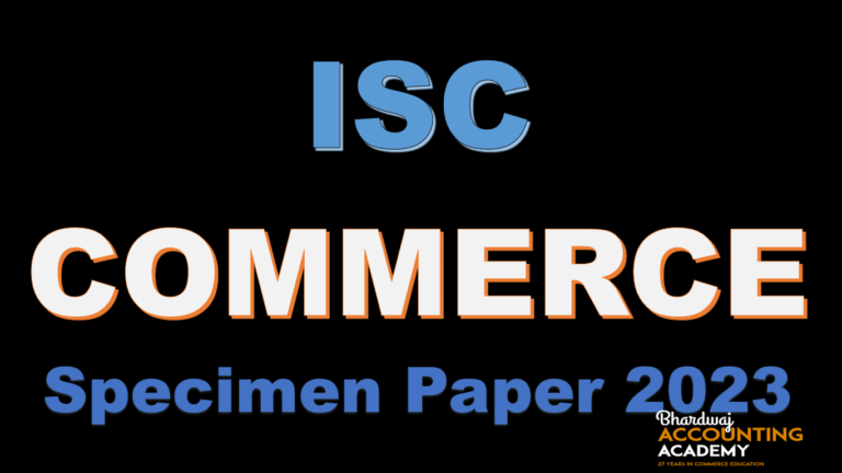 ISC Commerce specimen paper 2023