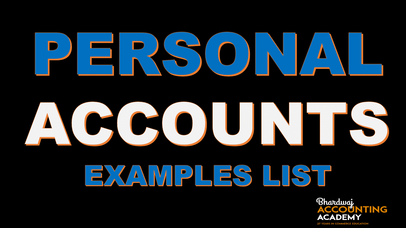 Personal Accounts Examples List