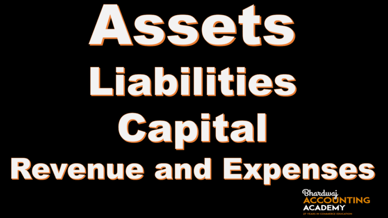 Assets Liabilities Capital Revenue and Expenses
